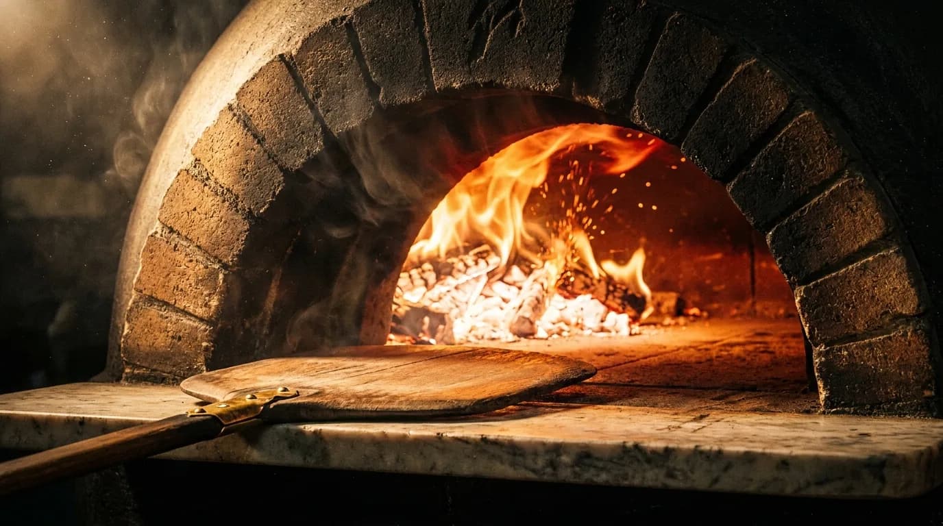 The wood-fired hearth at 487°C